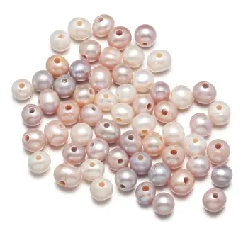 Natūralūs gėlavandenių perlų dulkių pavidalo pusiau skylę prarasti karoliukai papuošalai priėmimo 