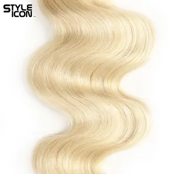 Medus 613 Blond Plaukai su Priekinės Peru Kūno Bangos Plaukai su Priekinės Žmogaus Remy Plaukų Pratęsimo su Priekinės Uždarymo Styleicon