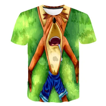 3D kūdikių berniukų Crash Bandicoot T Shirts Bamblys Vaikai Klasikinių Žaidimų Cartoon Boy Girl Anime Žaidimas Atsitiktinis Tees Kūdikių drabužiai kostiumas