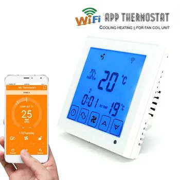 WiFi Termostatas 2p 4p Centrinis Oro kondicionierius, Vėsinimo, Šildymo Protingas Fan Coil Vienetas patalpos Temperatūros Reguliatorius