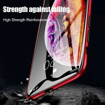 Dvipusis Grūdinto Stiklo Magnetinės Adsorbcijos Telefono dėklas Skirtas iPhone XR 11 X XS Max 6S 7 8 Plius Naujas Metalo Pilną Apsauginį Dangtelį