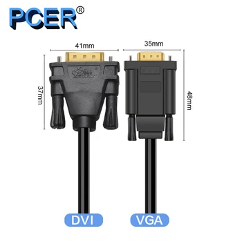 PCER DVI 24+5 į VGA Kabelis Adapteris DVI Male VGA Male Konverteris Skaitmeninis Vaizdo Kabelis DVI VGA kabelis KOMPIUTERIO Stebėti HDTV Projektorius
