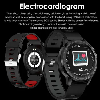 L8 Smart Watch Vyrų IP68 Vandeniui Reloj Hombre Multi-sporto režimas SmartWatch Su EKG PPG Kraujo Spaudimą, Širdies ritmą fitneso žiūrėti
