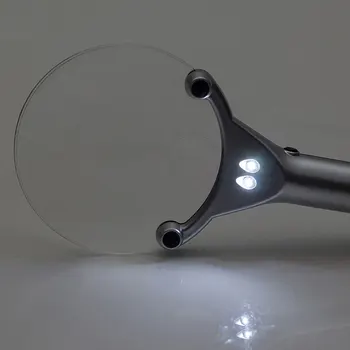 2.5 X 6X Vertus Kišeninis didinamasis stiklas Nešiojami Apšvietimo Loupe Priemonė Su 2 LED Žibintai, Lempos