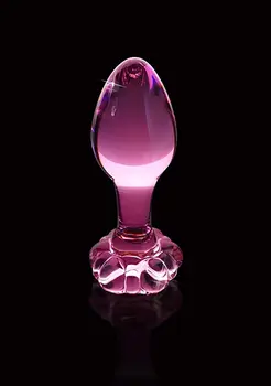 Rožinės spalvos Stiklo Butt Plug Gėlių Analinis Dildo Čiuptuvas Tekstūra Sekso Žaislai Vagina G-spot Suaugusiųjų Produktas Moterims, prostatos