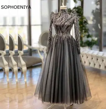 Naujas Atvykimo ilgomis rankovėmis vakaro suknelės Abendkleider 2021 Skraiste soiree dubajus Šalis suknelė Duobute vakare chalatai moterims