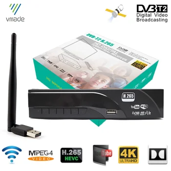 Karšto Pardavimo Europoje H. 265/HEVC MPEG-2/4 Garso HD Antžeminės Skaitmeninės Dekoderis Visiškai 1080P DVB-T2, DVB-T TV Imtuvu + USB WIFI