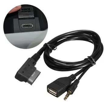 3.5 mm AUX Audio Kabelis MDI AMI MMI Sąsaja USB Adapteris A6L A8L Q7 A3 A4L A5 E7CA