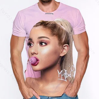 Ariana Grande 3D Print T Shirt 2020 M. Vyras Moteris Mados Tees Harajuku Streetwear Spausdinti Viršūnes & Tees Vasaros Trumpas Rankovėmis Tee Viršūnės