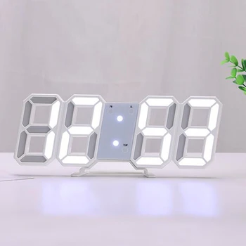 Skaitmeninis Sieninis Laikrodis LED Skaitvardis, 3D LED Skaitmeninis Laikrodis už Kambarį Dekoro, Virtuvės Laikrodis su Dimeris