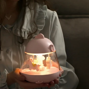 Naktį Šviesos Karuselė Music Box naktinė lempa Lempa Su Dainuoti Apie Castel Danguje USB Įkrovimo Muzikos, Šviesos, Naktį Baby Girl