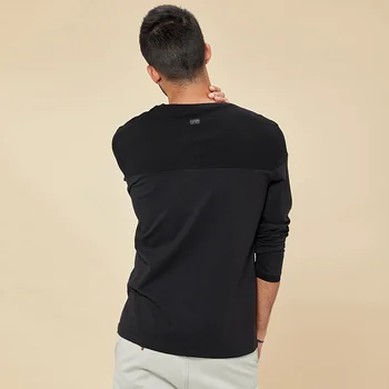 KUEGOU 2020 m. Rudenį, Medvilnė, Siuvinėjimo Kratinys Black Marškinėliai Vyrams Marškinėlius ilgomis Rankovėmis Marškinėliai, Vyras Plius Dydis T-shirt 88043