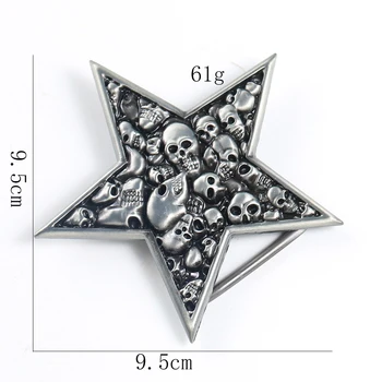 Žvaigždės Formos Sagtis Kaukolė Diržo Sagtis Vyrų Aukštos Kokybės Metalo Vyrų Diržo Sagtis Vakarų Kaubojus Tinka Priedai 4cm Pločio Diržas