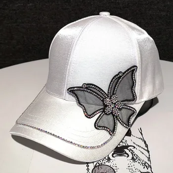 Pavasario ir vasaros mados ir gražus drugelis elegantiškas moterų Beisbolo kepuraitę
