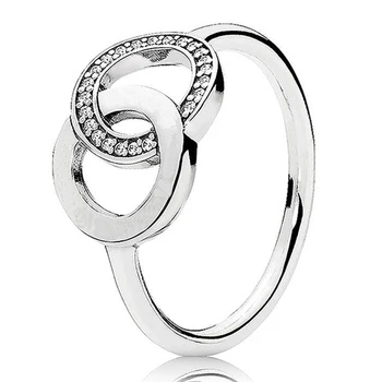 925 Sterlingas Sidabro Žiedas Subtilus Kaspinu Jausmus Sukimo Klasikinis Nėriniai Parašas Apskritimo Žiedas Moterims, Dovanų Bižuterijos