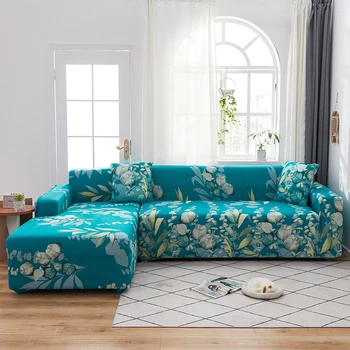 2020 Naują Atvykimo Sielovados Lapai Dizaino Sofa Cover L-stiliaus Grupinių Stora Wrap Universalus Slipcover Sofos Padengti 1/2/3/4 vietų