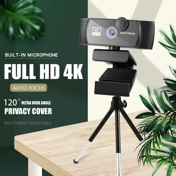 PC web Kamera Su Mikrofonu 2K 4K Full HD 1080P Plačiaekranis kompiuterinio Žaidimo Video Darbas WebCamera Pasukti USB Web Kamera, Kamera