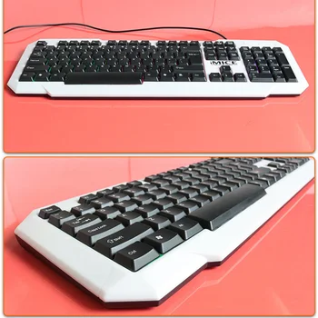 104 Klavišai Žaidimų Klaviatūra Trijų Spalvų LED Apšvietimu Vandeniui Wired keyboard USB Laidinio Pakabos Mechaninė Klaviatūra Desktop