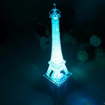 10 Colių Romantiška LED Šviesos Iki Eifelio Bokštas naktinė lempa jungiklis Permainingi LED Vestuvių Puošmena Tortas Topper Apdaila Žibintai