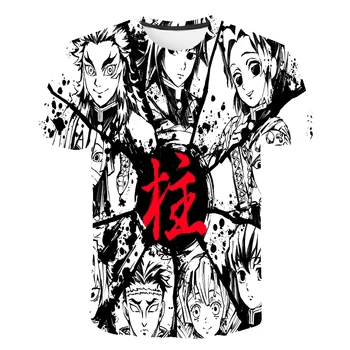 Demon slayer kūdikių berniukų marškinėliai vaikas 3D kimetsu nr. yaiba grafinis viršuje Japonijos anime marškinėliai paauglys Mergina drabužius Vasarą Trumpas rankovės