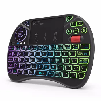 Rii X8+ 2.4 GHz Mini Wireless Keyboard Su Touchpad Balso Paieška LED Apšvietimu Įkraunama Li-ion Baterija Android TV Box PC