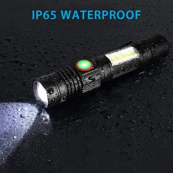 Aukštus Liumenų Pocketman LED Žibintuvėlis Magnetinio Fakelas Zoom Žibintuvėlis atsparus Vandeniui Žibintuvėlis, kurio Įrašą Nešiojamieji Rankiniai Šviesos
