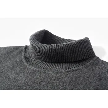 Enjeolon prekės žiemą megzti Megztiniai megztinis vyras turleneck vilnos megztinis vyrams 3 spalvos atsitiktinis šiltas storas 3XL Megztinis MY3426