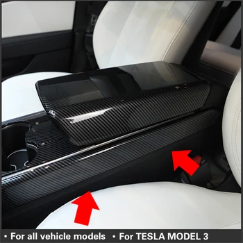Automobilio Anglies pluošto ABS pusėje kontrolės apdaila Už Tesla modelis 3. Apsauga Pusės Krašto, Plėvelės Raštas padengti Model3 Trys Priedai 2020 m.