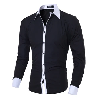 Žemos kainos 2016 Vakarų Klasikinės mados dizaino vyriški laisvalaikio marškinėliai ilgomis rankovėmis jaunuolis kratinys marškinėliai Slim fit nemokama laivas