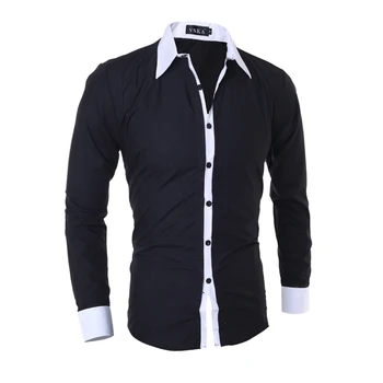 Žemos kainos 2016 Vakarų Klasikinės mados dizaino vyriški laisvalaikio marškinėliai ilgomis rankovėmis jaunuolis kratinys marškinėliai Slim fit nemokama laivas