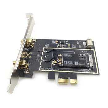Konversijos Kortelę su Dviguba Antena už BCM943224PCIEBT2 BCM94360CS2 MAC Tinklo plokštė PCI-E