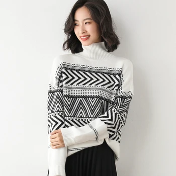 2020 m. Rudens Žiemos mezgimo megztinis moterims Naujas Kašmyro megztinis golfo megztinis Prarasti mados puloveris moterų megztinis
