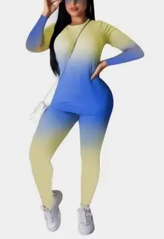 Nauji 2VNT Nustatyti Nuolydį Bodycon Moterų sportinis Kostiumas Spausdinti Neon Viršūnes Trumpas Kelnes Treniruotės Drabužius Tracksuit Rudenį Atitikimo Apranga