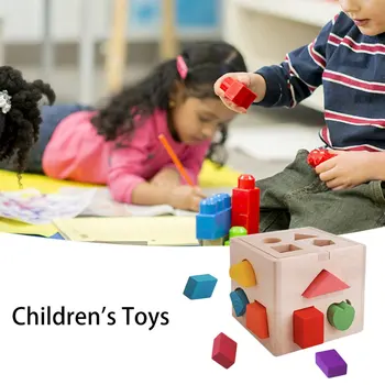 Mediniai Vaikų Žaislų Veiklos Kubas Žaislai Ankstyvo Mokymosi Formos Rūšiavimo Lauke Žaislai Geometrinės Formos Žaislas Mielas