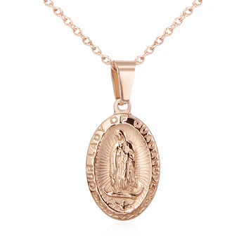 Religinių Juvelyrikos Lady of Guadalupe Karoliai Moterų, Vyrų Krikščionių, Deivė Marija Trumpą Karoliai Nerūdijančio Plieno Papuošalai