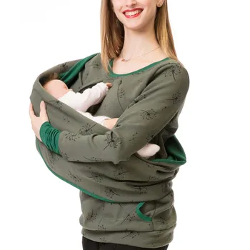Nėščioms, Krūtimi Maitinančioms Spausdinimas Marškinėliai Motinystės Atsitiktinis Viršūnes Nėštumo Juostele Long Sleeve Tee Marškinėliai Moterims, Krūtimi Drabužiai