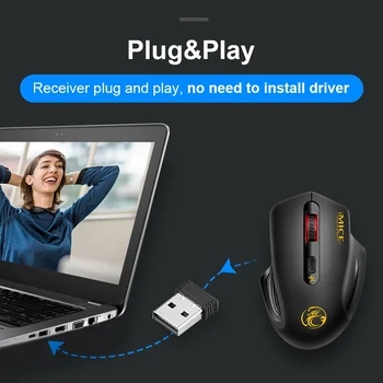 USB Belaidės Pelės 2000DPI USB 2.0 Imtuvas Optinė Kompiuterio Pelė 2,4 GHz Ergonomiškas Pelės, Nešiojamas KOMPIUTERIO, Garso Silent Mouse