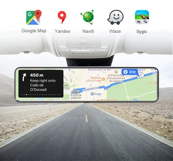 4G+4G-32G 12 Colių Automobilio galinio vaizdo Veidrodis Android 8.1 Stream Media GPS Navi 