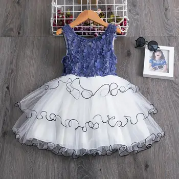 Mergaičių vasaros suknelė sommerkleid vetement enfant drabužių vestido de princesa skraiste filė baju anak vestidos menina mėlyna suknelė