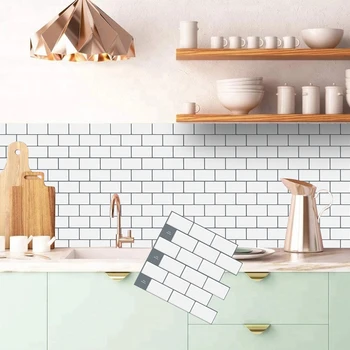 Atsparus vandeniui Namų Žievelės Stick Lipni Virtuvės Backsplash Sienos 3D Mozaikos Plytelės