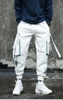Juostelės Krovinių Kelnės Vyrams, Atsitiktinis Streetwear Kelnes Hip-Hop Madinga atsitiktinis jaunimo slim kelnės Naujos Mados Stilingi vyriški Jogger Kelnės
