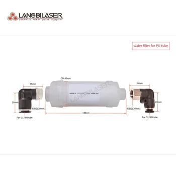 Diodų lazerio sistema vandens filtras įdiegti D12 PU vamzdis
