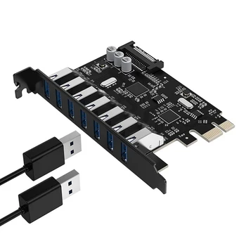 ORICO PVU3-7U-V1-7 Uosto USB3.0 PCI-E Išplėtimo Plokštę Su Dual Chip Adapterio plokštę Express Card 