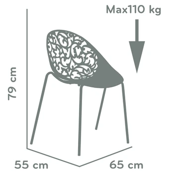 94971 Barneo N-223 Plastikiniai Virtuvės Interjero Kėdė Kėdė Gatvės Kavinės Kėdės, Virtuvės Baldai, Black nemokamas pristatymas Rusija