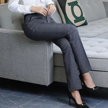Stilingų Moterų Darbo Kelnės Atsitiktinis korėjos OLIS Office Lady Tiesios Kojos Oficialų Ilgos Kelnės Verslo Suknelė Kelnės Moteriška 2019 4XL XXL
