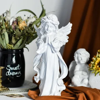 Angel Girl Skulptūra Apdaila Namo Gyvenamasis Kambarys Spinta Rankdarbių Dervos Statula Apdailos Pasakų Kalėdų Dovana Figūrėlės