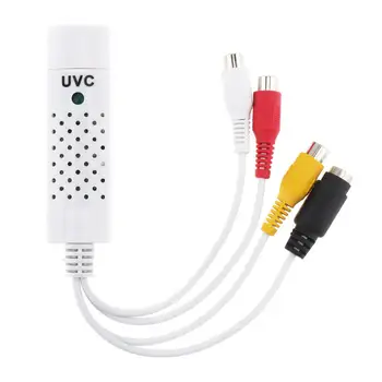 USB2.0 Audio Video Capture Card Adapteris AV USB Plug ir Play Signalo Konverteris WinXP 7 8 10 / Linux / Mac / Easycap /Vista