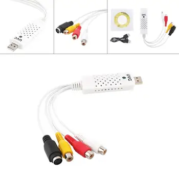 USB2.0 Audio Video Capture Card Adapteris AV USB Plug ir Play Signalo Konverteris WinXP 7 8 10 / Linux / Mac / Easycap /Vista
