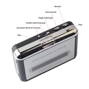 ELAHUDE 12V Klasikinis USB Kasečių Grotuvas, Kasečių į MP3 Converter Užfiksuoti Muzikos Grotuvas, Kasečių grotuvai Konvertuoti muziką