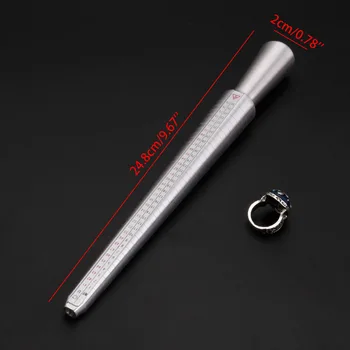 Naujas Metalinio Žiedo, Sizer Guage Įtvarų Piršto Dydžio Priemonė Stick Standartinės Įrankių Rinkinys